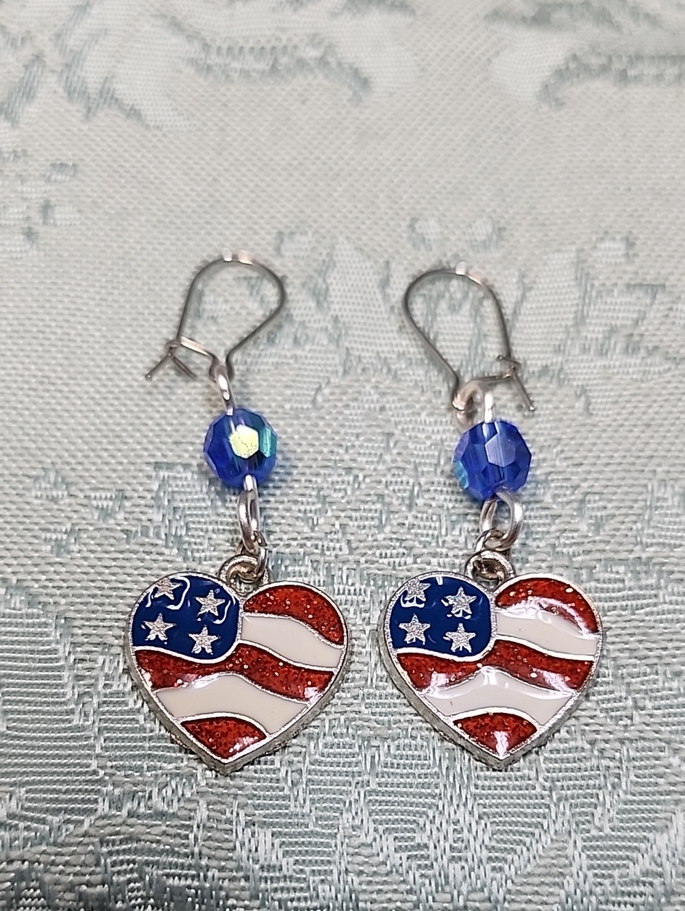 Heartshapped U.S. Flag Earrings!